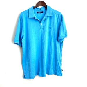 TOMMY BAHAMA Mens XL Sky Blue Short Sleeve Polo Shirt QQ4